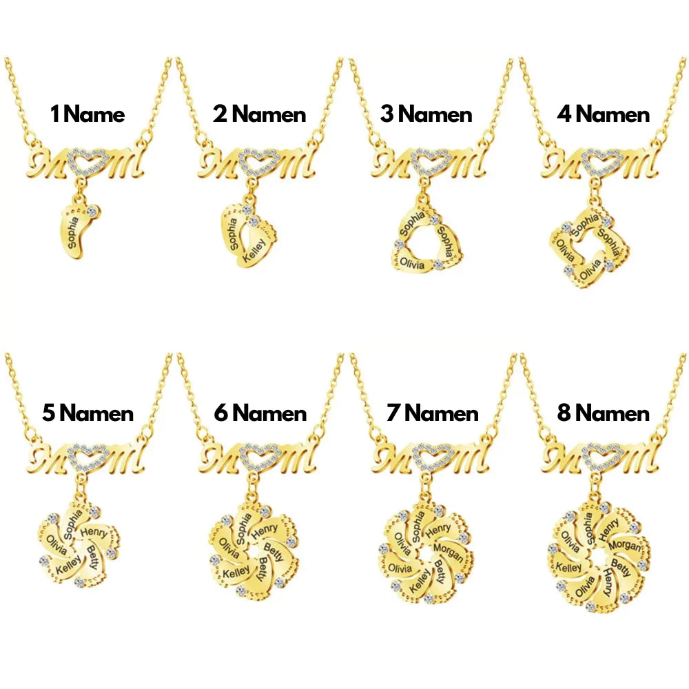 Personalisierte MOM Halskette 8 Namen